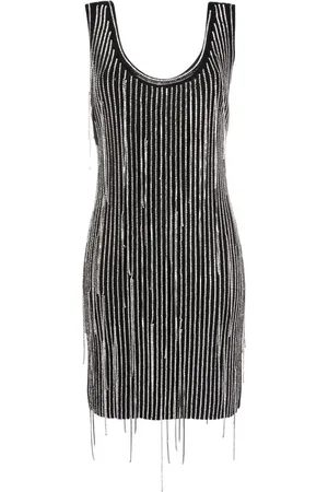 Serafini Vestido sin mangas con detalles de cristal