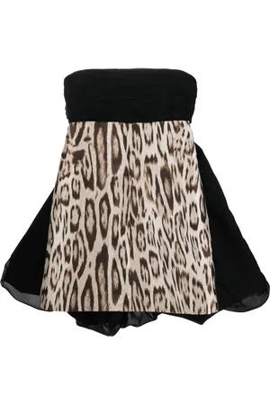 Giambattista Valli Vestido con animal print y moño oversize