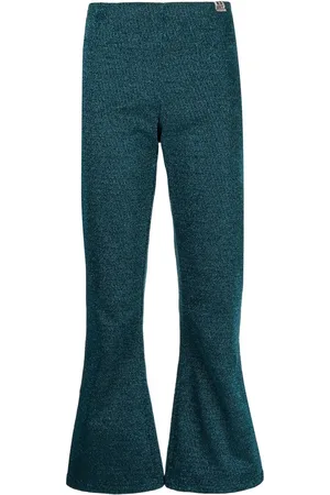 Maison Mihara Yasuhiro Pantalones metalizados acampanados