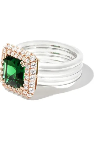 Hatton Labs Anillo bañado en oro con cristal