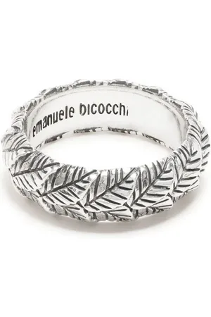 EMANUELE BICOCCHI Anillo con hojas grabadas