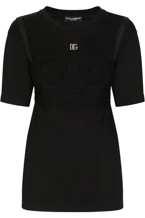 Dolce & Gabbana Playera manga corta con detalle de bralette