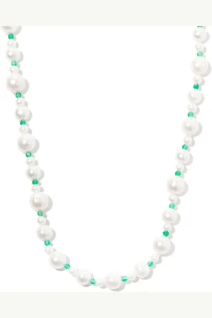 Hatton Labs Collar Pebbles en plata de ley con cuentas y perla
