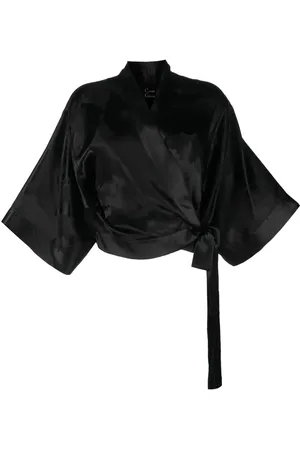 CARINE GILSON Blusa de seda con motivo en jacquard