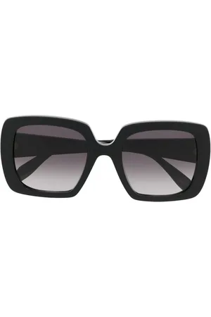 Alexander McQueen Lentes de sol con armazón rectangular y logo