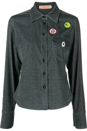 CORMIO Camisa de mezclilla Katy con detalle de parche