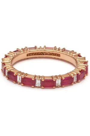 Suzanne Kalan Anillo en oro rosa de 18kt con diamantes y rubíes