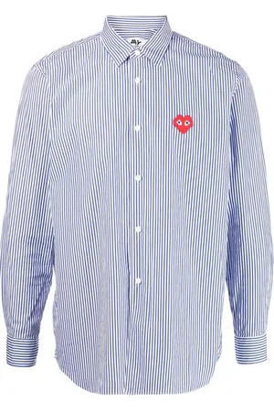 Comme des Garçons Camisa con rayas estampadas y parche del logo