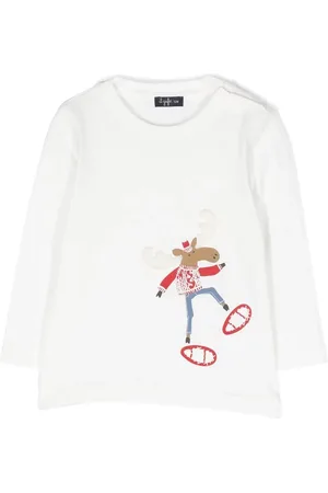 Il gufo Playera con renos estampado