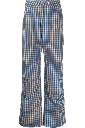 ERL Pantalones anchos con motivo de cuadros