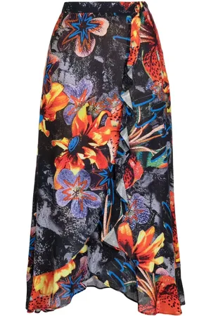 Paul Smith Falda midi asimétrica con estampado floral