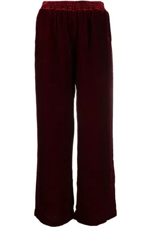 Gold Hawk Pants de terciopelo rectos con bolsillos