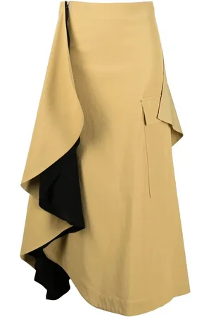 Colville Falda midi asimétrica con volantes