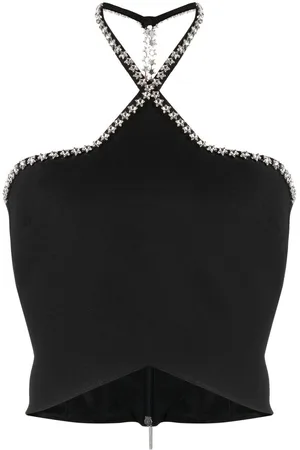 Msgm Top con cuello halter y detalles de cristal