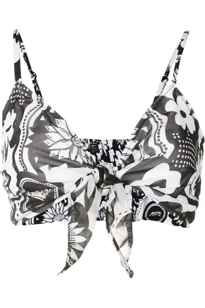 AMIR SLAMA Top corto con estampado floral