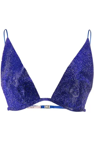 Nué Notes Top de seda estilo brasier con detalles de strass