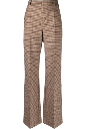 The Andamane Pantalones con tiro alto y cuadros estampados