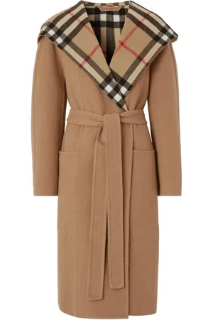 Burberry Abrigo cruzado con motivo de cuadros