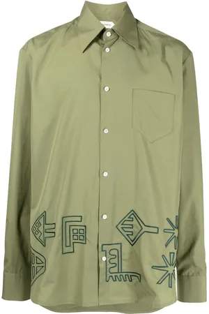 Namacheko Camisa bordada con cuello de pico