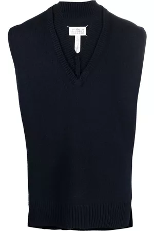 Maison Margiela Chaleco a capas con cuello en V