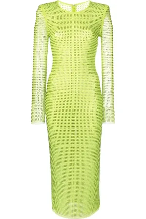 Self-Portrait Vestido midi Hot Fix con perforaciones