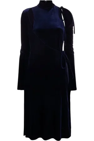VERSACE Vestido de terciopelo con aberturas