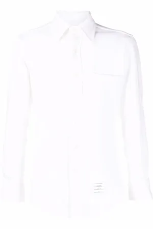Thom Browne Camisa de piqué estilo universitario