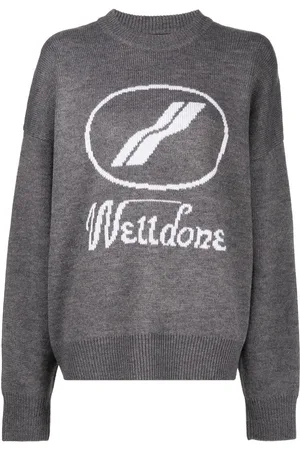 We11 Done Suéter con cuello redondo y logo