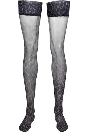 Marlies Dekkers Pantimedias Peekaboo con estampado de leopardo