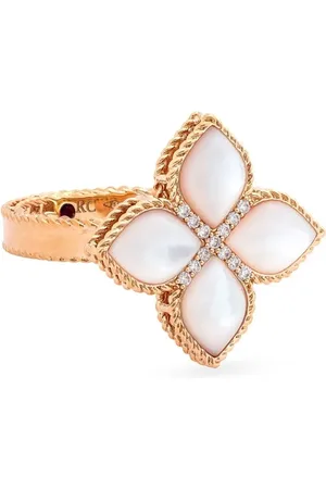 Roberto Coin Anillo Princess Flower en oro rosa de 18kt con madreperla