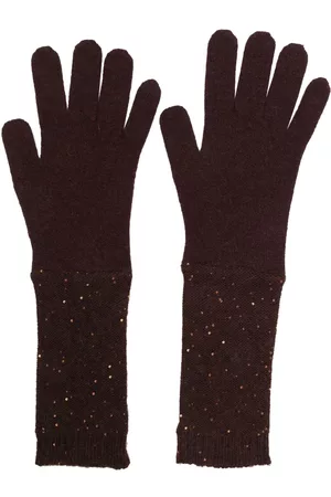 Fabiana Filippi Mujer Guantes - Guantes de cachemira con lentejuelas