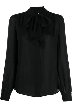 Moschino Camisa de seda con moño en el cuello