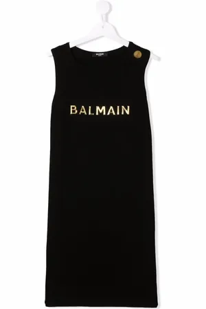 Balmain Vestido sin mangas con logo estampado