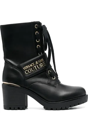 VERSACE Botas con agujetas y placa del logo