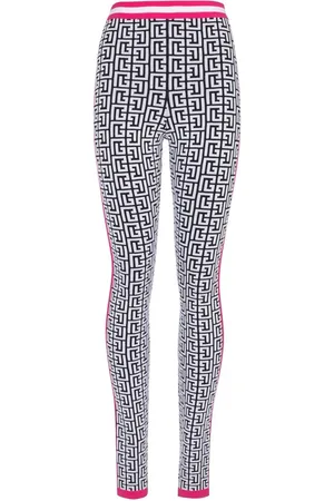 Balmain Leggins tejidos con logo en jacquard