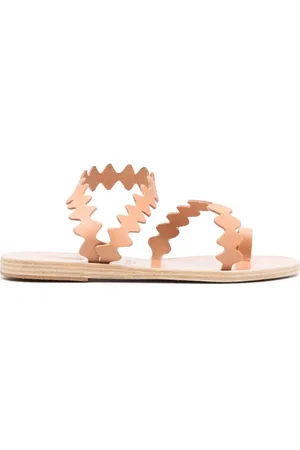 Ancient Greek Sandals Sandalias con dobladillo festoneado