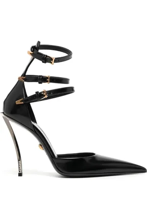 VERSACE Sandalias con puntera en punta y tacón de 120mm