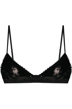Khaite Brasier de seda estilo triángulo con lentejuelas