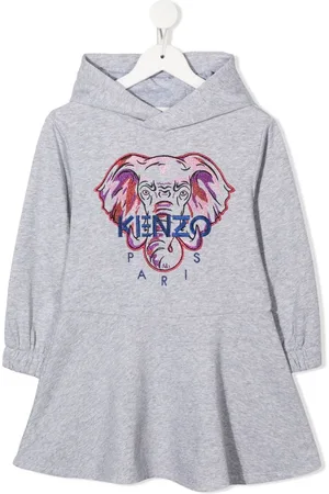 Kenzo Vestido con capucha y elefante bordado