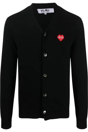 Comme des Garçons Cárdigan de tejido fino con parche del logo