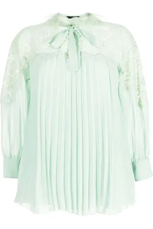 SHIATZY CHEN Blusa plisada con cuello de encaje