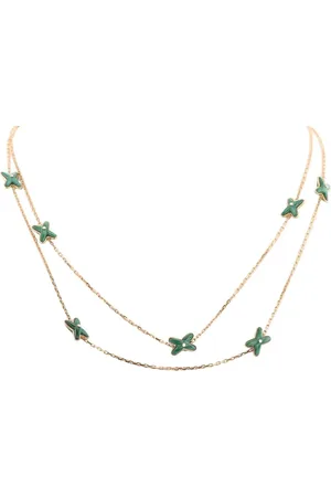 CHAUMET Collar Jeux de Liens en oro rosa con diamantes y malaquita