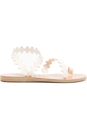 Ancient Greek Sandals Sandalias con dobladillo festoneado
