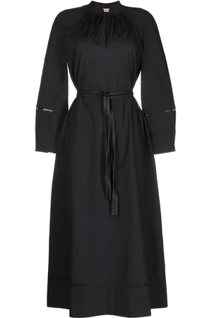 YVES SALOMON Vestido camisero midi con cinturón