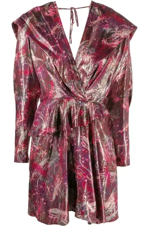 IRO Vestido con volantes y estampado gráfico