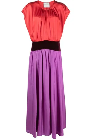 FORTE FORTE Vestido largo con diseño color block