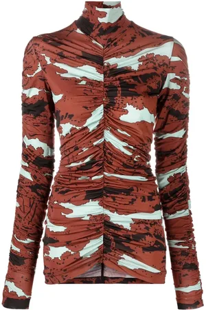 Colville Top fruncido con estampado abstracto