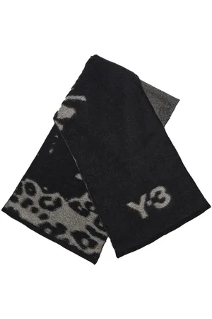 Y-3 Mascada tejida con logo en intarsia