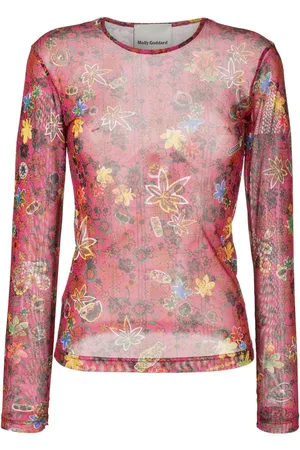 Molly Goddard Top de malla con estampado floral
