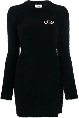 GCDS Vestido corto con logo de cristales